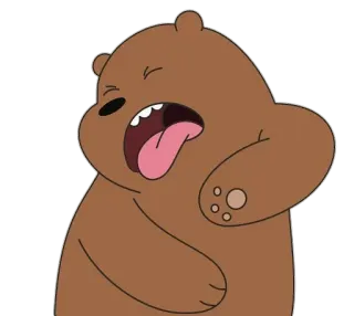 🥴 Grizzly Bear We Bare Bears cartoon, bear, brown, we bare bears, grizzly telegram sticker