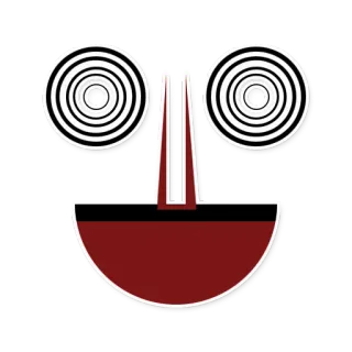 😃 cara, abstracto, ojos, geométrico, círculos, hipnótico telegram sticker