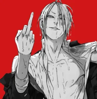 🖕 Anime, Dito medio, Sudore, Atteggiamento, Offensivo telegram sticker