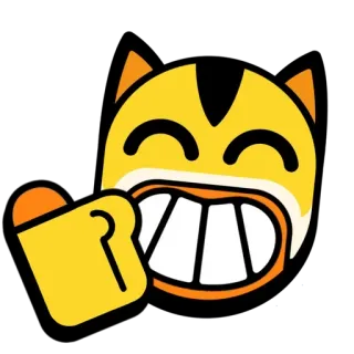 👍 表情符号, 中指, 卡通, 黄色, 手势, 冒犯 telegram sticker