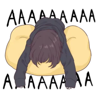 🙃 AAAAAAAA Аниме, Девушка, Расстроенный, Эмоциональный, Измученный, Плачущий telegram sticker