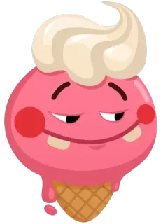 😊 мороженое, десерт, мультфильм, милый, еда, сладкий telegram sticker