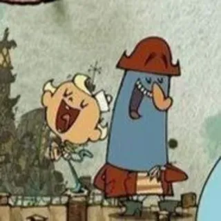 🎤 The Marvelous Misadventures of Flapjack Flapjack, Capitán K'nuckles, Dibujos animados, Aventura, Divertido telegram sticker