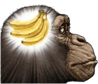 🐵 gorila, pisang, kera, binatang, buah telegram sticker