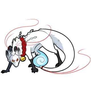 😴 renard, esprit, kitsune, animal, folklore japonais, créature mythique whatsapp sticker