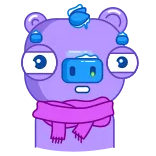 🥶 cartoon, pig, scarf, winter, cute whatsapp sticker