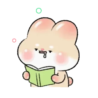 ⭐ 兔子, 书, 阅读, 可爱, 卡哇伊 telegram sticker