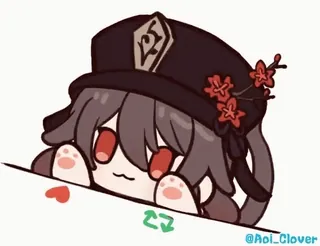 ❤️ Hu Tao Genshin Impact @Aoi_Clover アニメ, かわいい, キャラクター, 原神, 胡桃, 可愛い telegram sticker