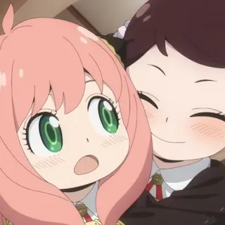 🥜 Anya Forger Spy x Family anime, spy x family, anya forger, cartoon, cute, friendship, smiling whatsapp sticker