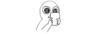 🩸 surprised, watching, cute, meme, phone whatsapp sticker