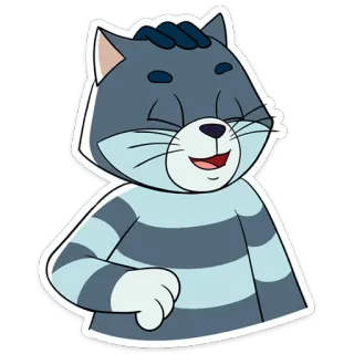 😌 gato, desenho animado, animal, adesivo telegram sticker