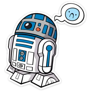 ☹️ R2-D2 Star Wars droïde, robot, dessin animé, star wars, r2-d2 telegram sticker