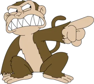 😡 Affe, Cartoon, Tier, wütend, zeigend, Illustration telegram sticker