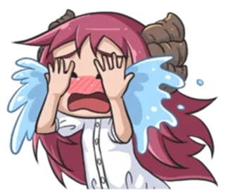 😭 ร้องไห้, เศร้า, อนิเมะ, มังงะ, การ์ตูน, อารมณ์, น้ำตา telegram sticker