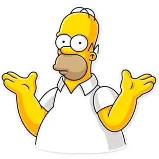 🤷‍♂️ Homer Simpson The Simpsons dessin animé, homer simpson, simpson, personnage, jaune, confus telegram sticker