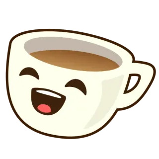 😄 tasse, kaffee, kawaii, glücklich, süß whatsapp sticker