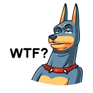 ❓ WTF? собака, выражение, вопрос, в замешательстве, wtf, смешной whatsapp sticker