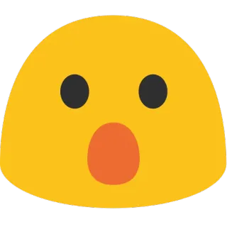 😮 emoji, shocked, surprised, yellow, face, expression telegram sticker