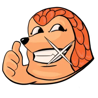 👍 animal, pangolín, pulgar arriba, positivo, lindo, dibujos animados, sticker, ilustración whatsapp sticker