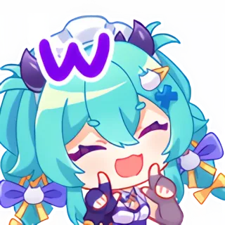 🤗 アニメガール, 可愛い, ステッカー, 水色髪, キャラクター telegram sticker