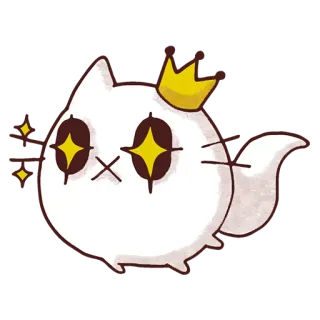 🤩 cat, crown, sticker, animal, cartoon, cute whatsapp sticker