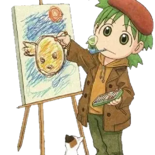 🍀 họa sĩ, bức vẽ, bản vẽ, phim hoạt hình, nhân vật, chó, mũ nồi telegram sticker