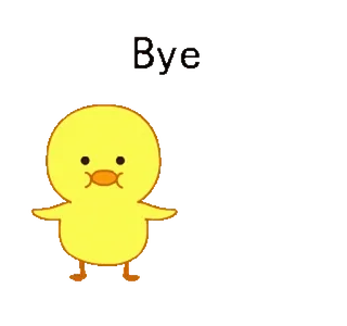 🐥 Bye pato, adeus, despedida, tchau, fofo telegram sticker