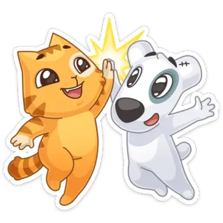 Персик и Спотти любят OREO telegram stickers