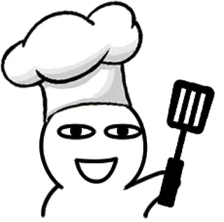 🍳 koki, memasak, topi, juru masak, lucu, meme telegram sticker