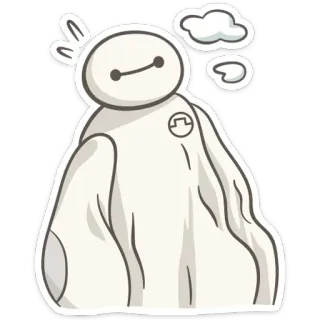 ☺️ Baymax Big Hero 6 baymax, les nouveaux héros, robot, dessin animé, disney telegram sticker