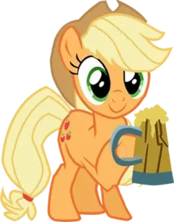 🍺 Applejack My Little Pony Pony, Cartoon, Apfel, Applejack, MyLittlePony telegram sticker