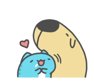 😘 mignon, kawaii, dessin animé, animal, amour, câlin, affectueux whatsapp sticker