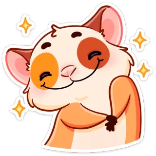 ☺️ criceto, carino, animale, adesivo, cartone animato, felice telegram sticker