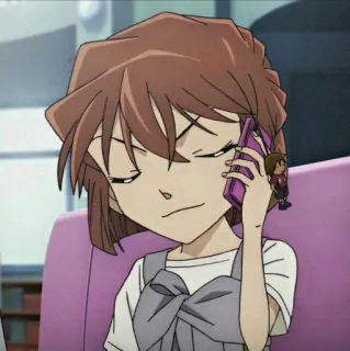 😌 Ran Mouri Detective Conan Anime, Postać, Fanart, Detektyw Conan, Ran Mouri, Telefon, Dzwonienie telegram sticker