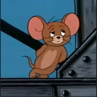 😞 Jerry Mouse Tom and Jerry cartoon, muis, Jerry, verdrietig, anime whatsapp sticker