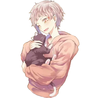 😚 Anime, Katze, Junge, Hoodie, Süß, Kawaii telegram sticker