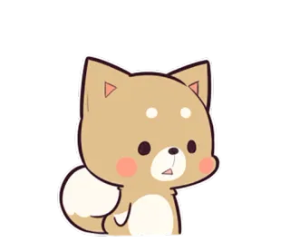 😐 собака, щенок, милый, животное, каваий, стикер, мультфильм telegram sticker