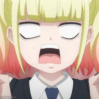 👻 anime, garota, chocada, expressão, desenho animado, loira telegram sticker