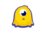 😃 mostro, giallo, blob, un occhio, cartone animato, carino telegram sticker