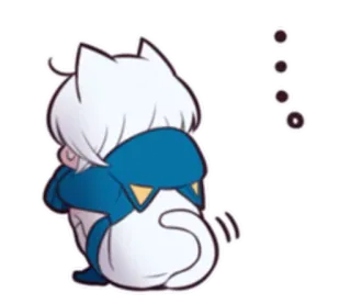 😓 anime, cat, cute, cartoon telegram sticker
