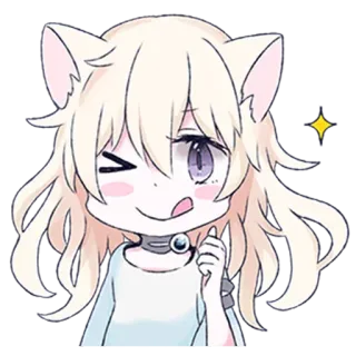 🐰 อนิเมะ, สาวแมว, น่ารัก, ขยิบตา, การ์ตูน telegram sticker