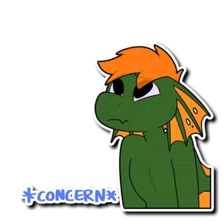 🥺 *concern* dragão, preocupação, desenho animado, adesivo telegram sticker