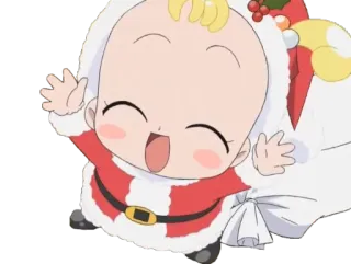 🤶 natal, papai noel, bebê, desenho animado, fofo, feriado telegram sticker