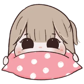 🥺 słodki, kreskówka, dziewczyna, kawaii, naklejka telegram sticker