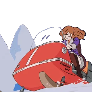 ☃ DIGE44 Schneemobil, Anime, Winter, Cartoon telegram sticker