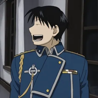 💙 Roy Mustang Fullmetal Alchemist anime, manga, roy mustang, fullmetal alchemist, expression, reaction, fma telegram sticker