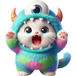 Пушистые монстры 2 @Nyasticks whatsapp stickers