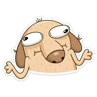 😣 cane, cartone animato, animale, divertente, carino, animale domestico whatsapp sticker