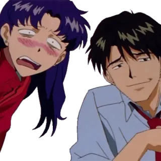 😟 anime, malu, pasangan, manga, hubungan telegram sticker