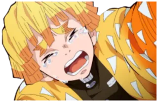 😭 Zenitsu Agatsuma Demon Slayer Zenitsu, Agatsuma, Demon Slayer, Anime, Manga, Pleurs, Effrayé whatsapp sticker